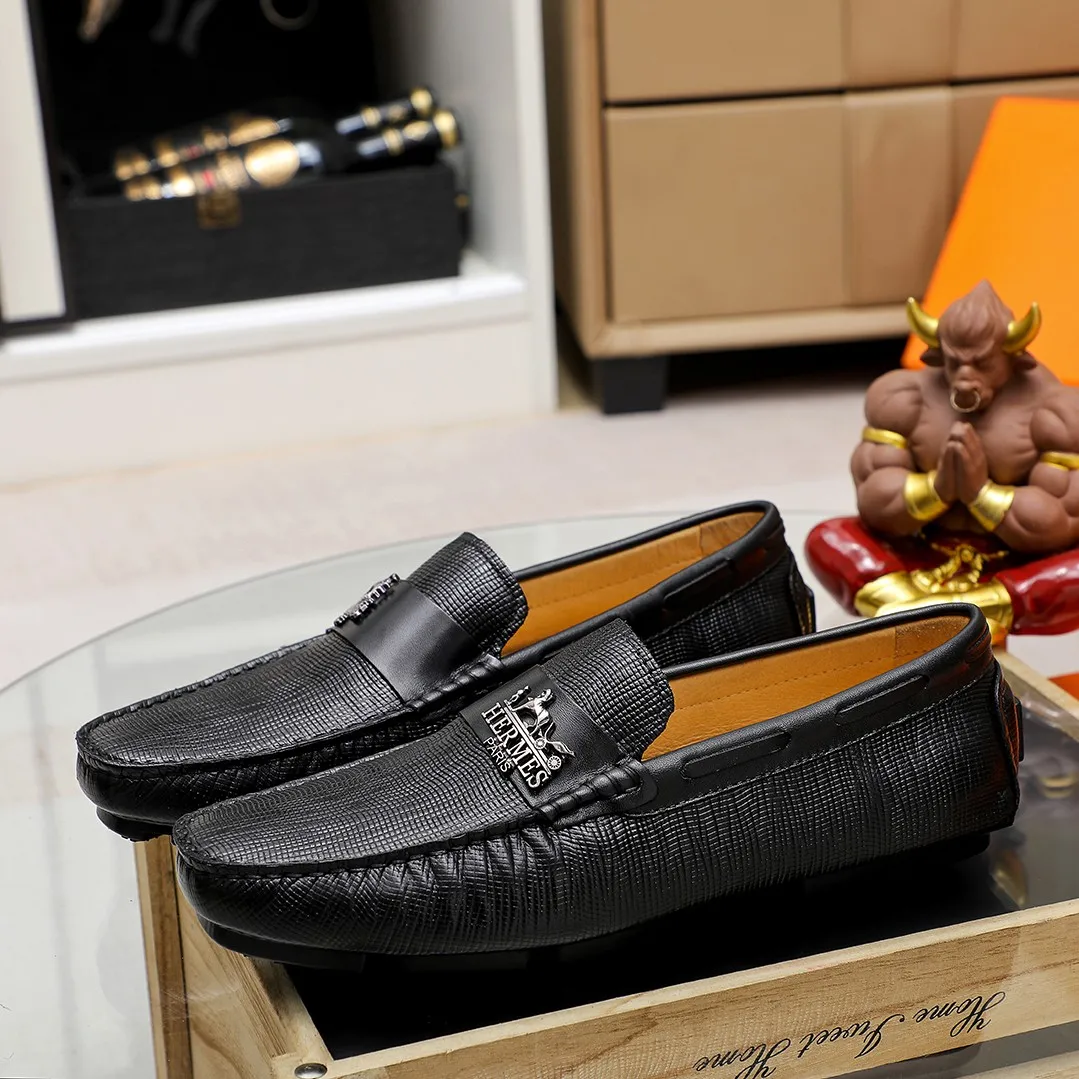 Men's shoes 💰360 🕷🕷【HERMES】The same style as Hermès counters🇨🇳Classic slip-on shoes 1:1 mold opening💯Original quality🍓Using imported first-layer cowhide🍅Pigskin lining🌶🌶Super high-end men's leather shoes🇨🇳Solid and stable Very special🍇 Color, optional! Code number 38-45……
